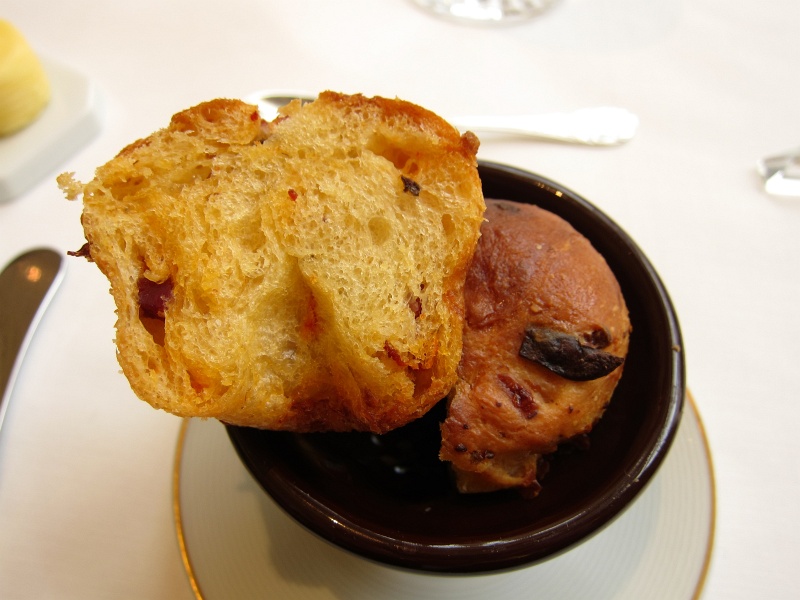 IMG_1418.JPG - Chef's savory take on Kouglof (Alsatian brioche) - with chorizo, olives and tomato