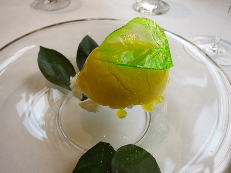 IMG_1431.JPG - Cheese substitute course: Lemon from Menton, frosted with limoncello with preserved lemon