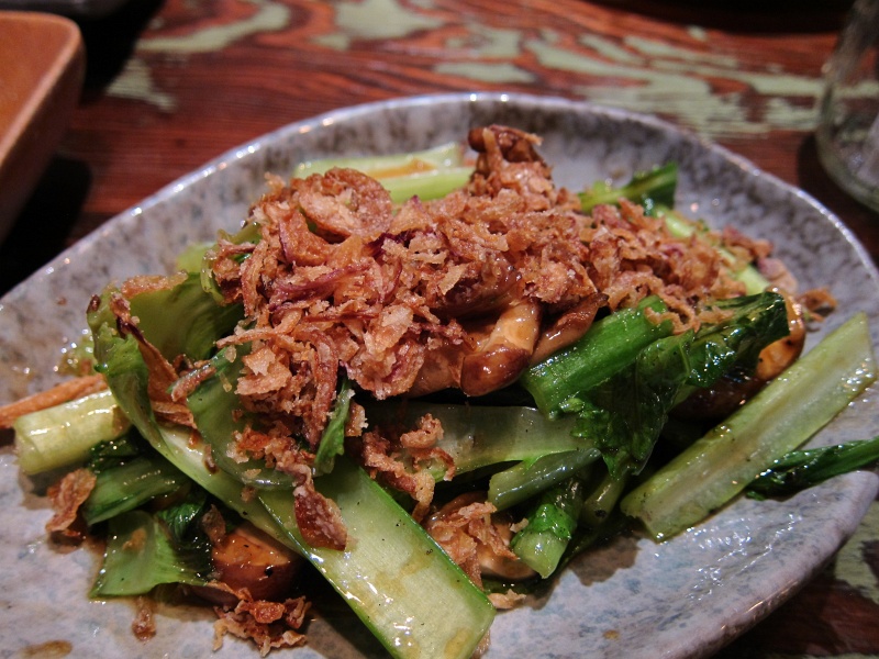 IMG_3225.JPG - Phat gai choy (asian greens) - wok-tossed Asian greens with fresh shiitake mushrooms in special sauce
