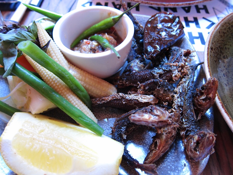 IMG_3256.JPG - Chin Chin - crispy sardines with nam prik pla yang and steamed vegetables