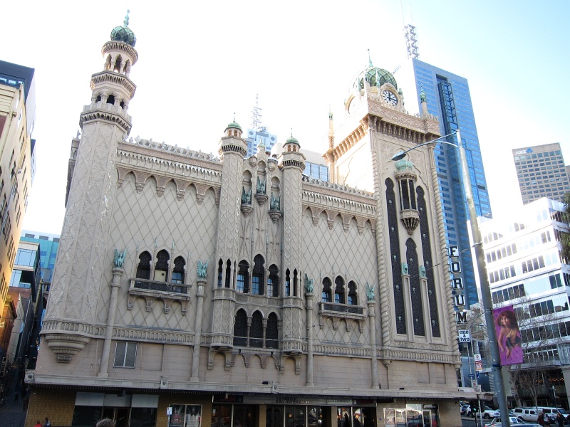 IMG_3207.JPG - Forum Theatre, built in 1929 in the Moorish Revival style with minarets and clock tower