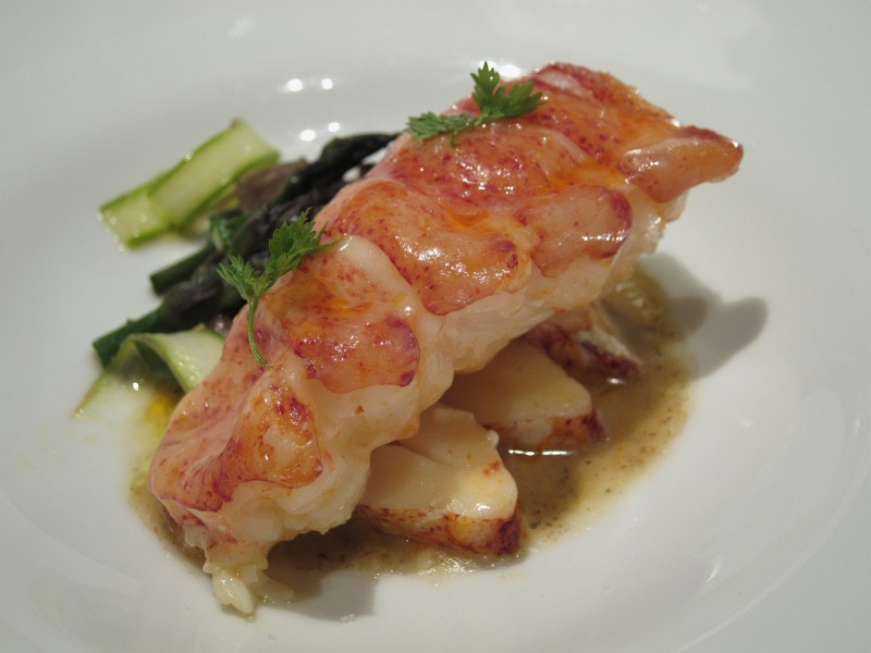 IMG_2321.JPG - Astice - butter poached nova scotia lobster, asparagus, morels, celery root pure