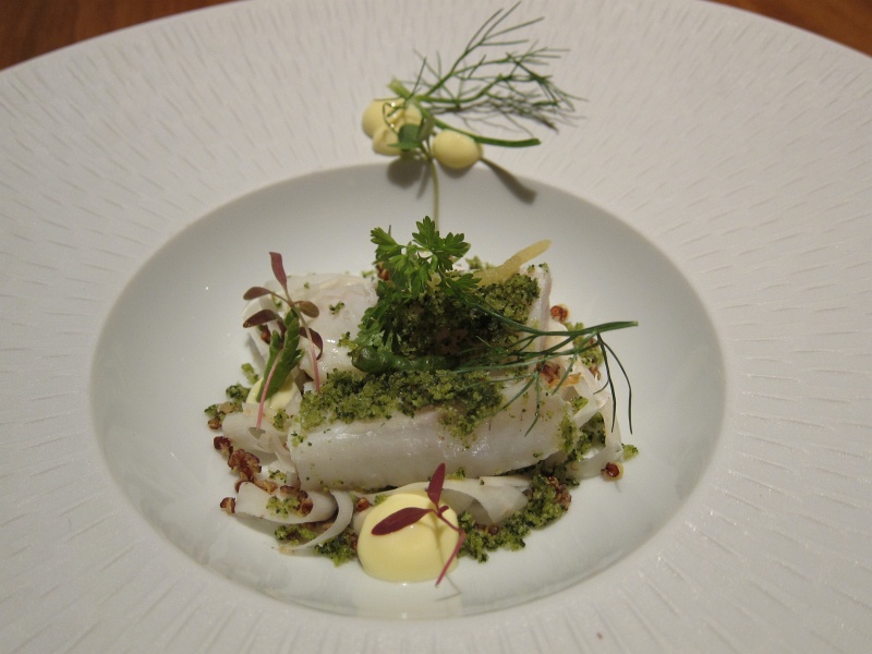IMG_0058.JPG - The treasures of the earth given santuary: French turbot, burdock, red quinoa, toasted buckwheat, fennel fronds