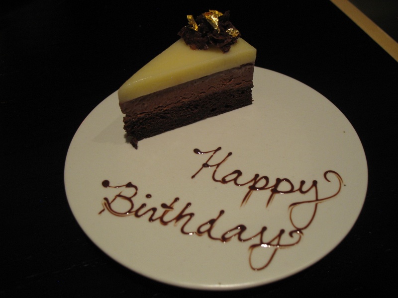 IMG_5212.JPG - Chocolate ganache cake with gold flake