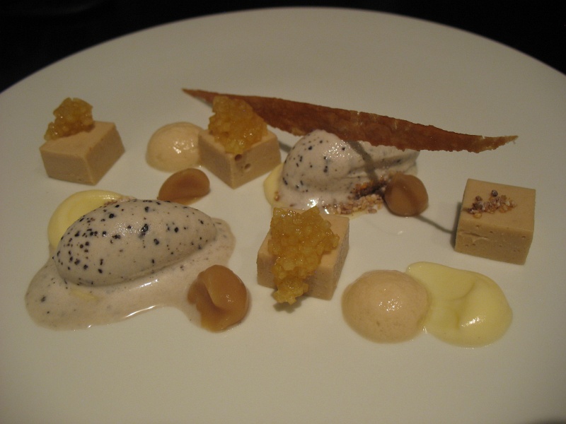 IMG_5215.JPG - Dessert: chestnut custard, apples, cider, black truffle ice cream, arlette
