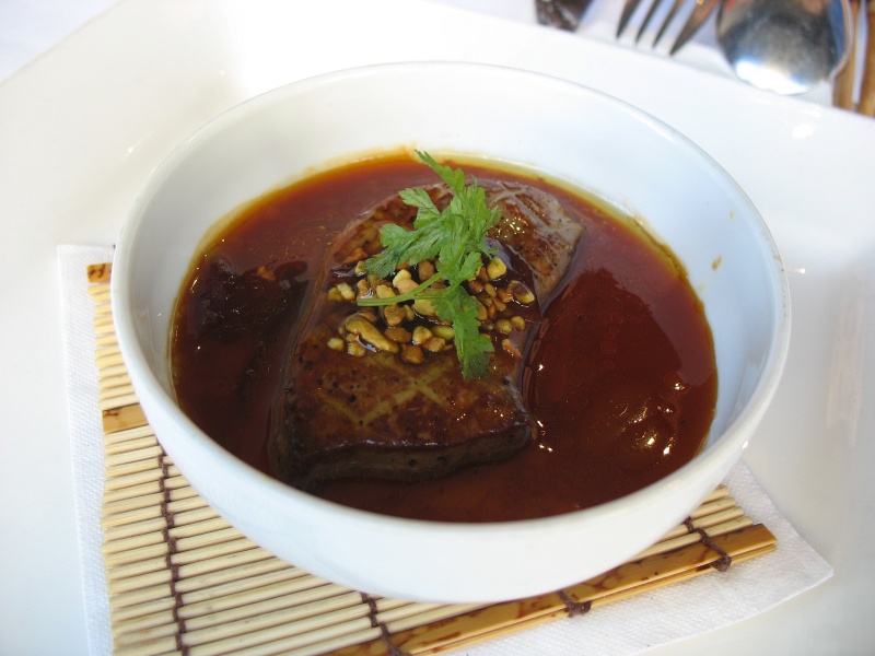 IMG_5114.JPG - Small plate: foie gras, kabocha pot de crme, pistachio, red onion marmalade