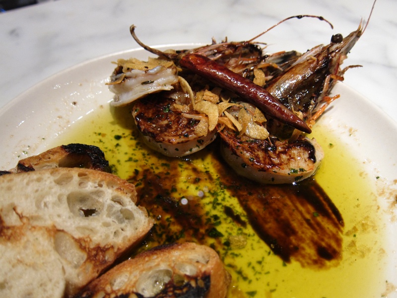 IMG_2404.JPG - Gambas al negro - olive oil poached head-on gulf prawns with black garlic and chili sauce