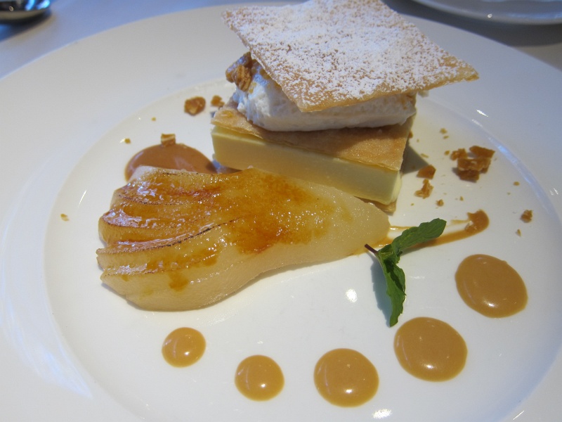 IMG_1200.JPG - Caramelized pear mille-feuille, pear pastry cream, creme brulee, almond toffee, brandied butterscotch