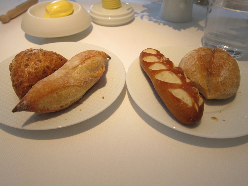 IMG_2345.JPG - More bread!  Multiseed roll, baguette, pretzel, sourdough.