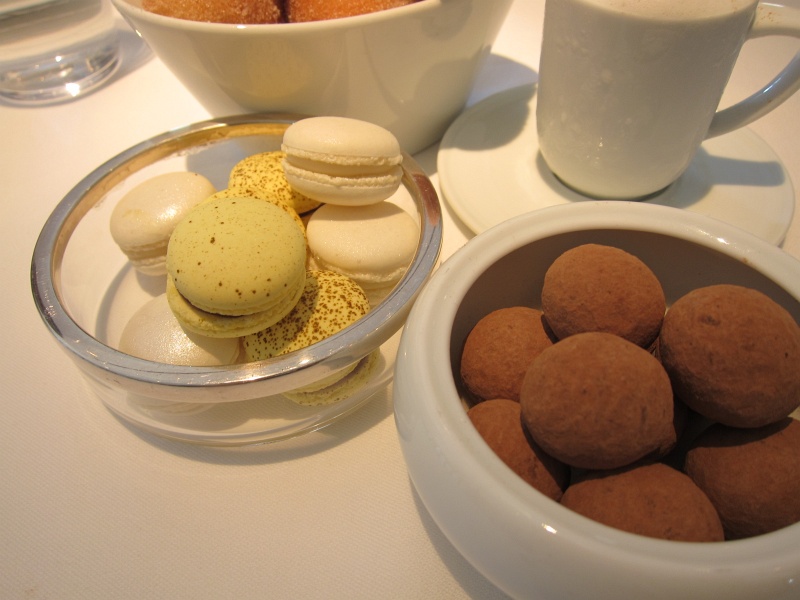 IMG_2368.JPG - Macarons: Nutella-banana, passionfruit coconut, chocolate-covered toasted Macadamia nuts