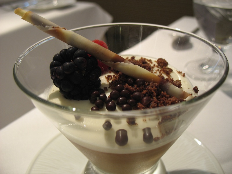 IMG_4717.JPG - Duo of chocolate - white chocolate pirouline, berries, cacao nibs, dark chocolate mousse