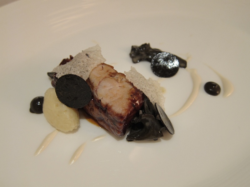 IMG_1848.JPG - Glazed sweetbread "black and white", black truffle, parsnip, black trumpet mushrooms