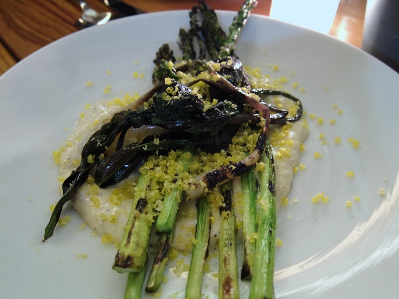 IMG_4238.JPG - Grilled asparagus and ramps, remoulade, cured egg