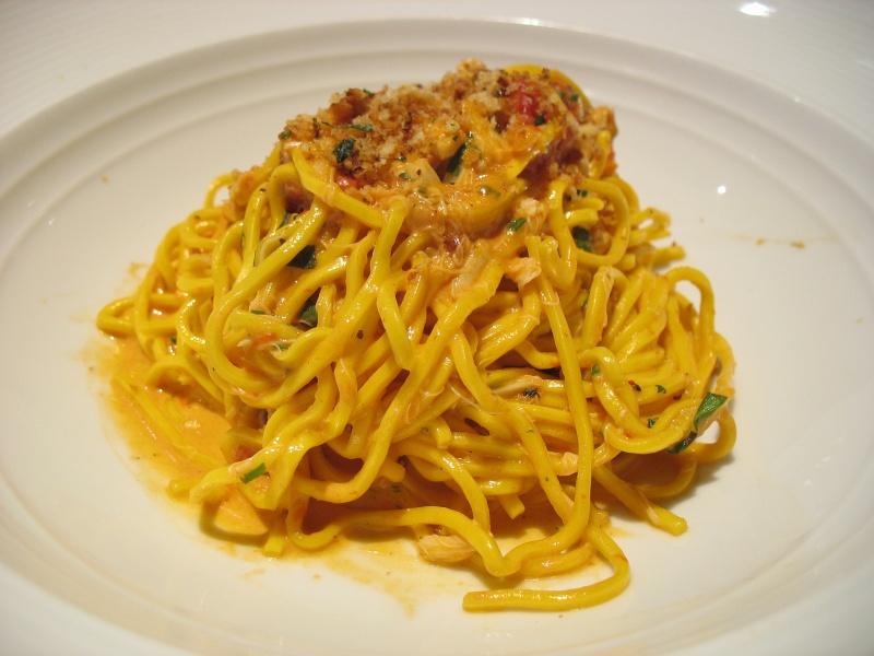 IMG_5028.JPG - Spaghetti: crab, santa barbara sea urchin, basil