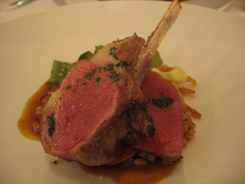 IMG_4746.JPG - Pan-fried lamb chops, fennel frito misto, farro