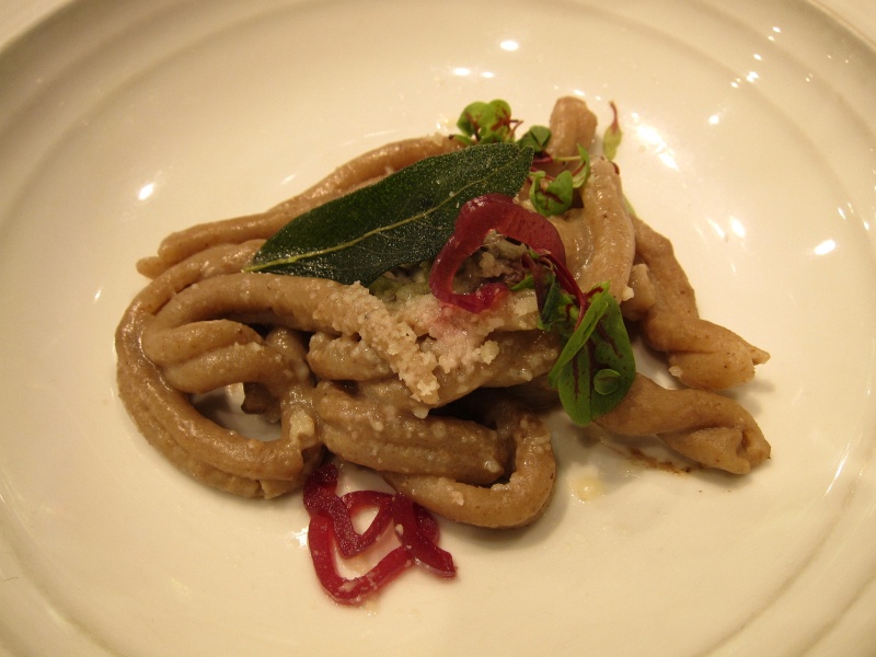 IMG_3472.JPG - Whole wheat gemelli, chicken liver, madeira wine, verjus shallot and red sorrel