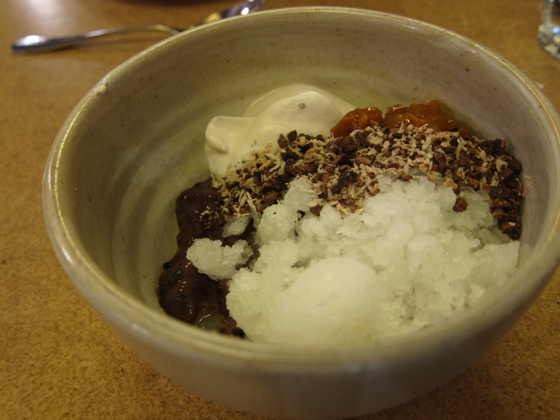 IMG_1638.JPG - Jasmine blossom granita, milk chocolate black rice pudding, apricot
