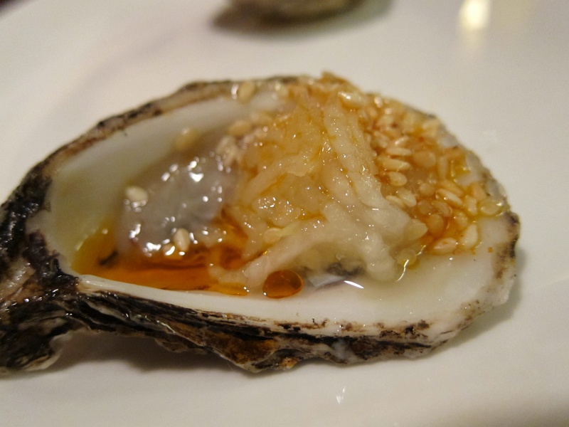 IMG_1538.JPG - Raw oyster with spicy kohlrabi kraut & sesame