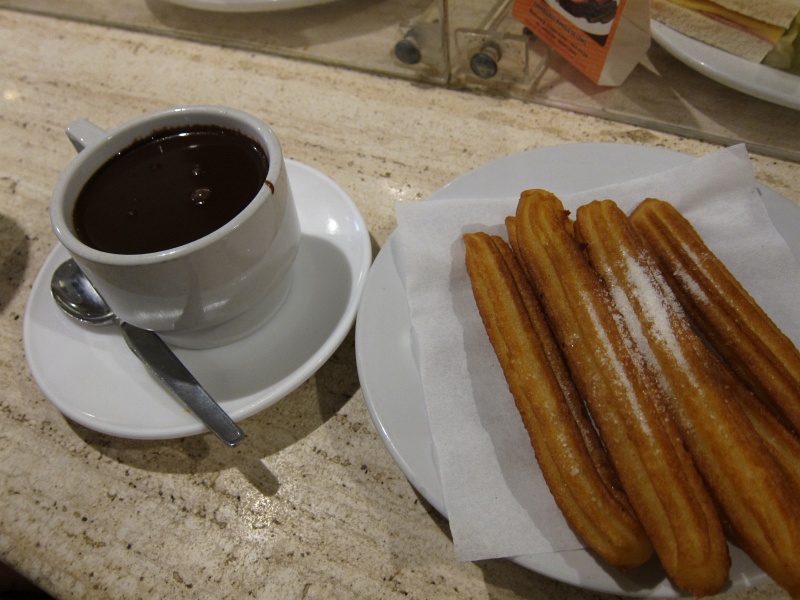 IMG_1687.JPG - Churros and hot chocolate, Cafe Manolo in Miraflores, Lima