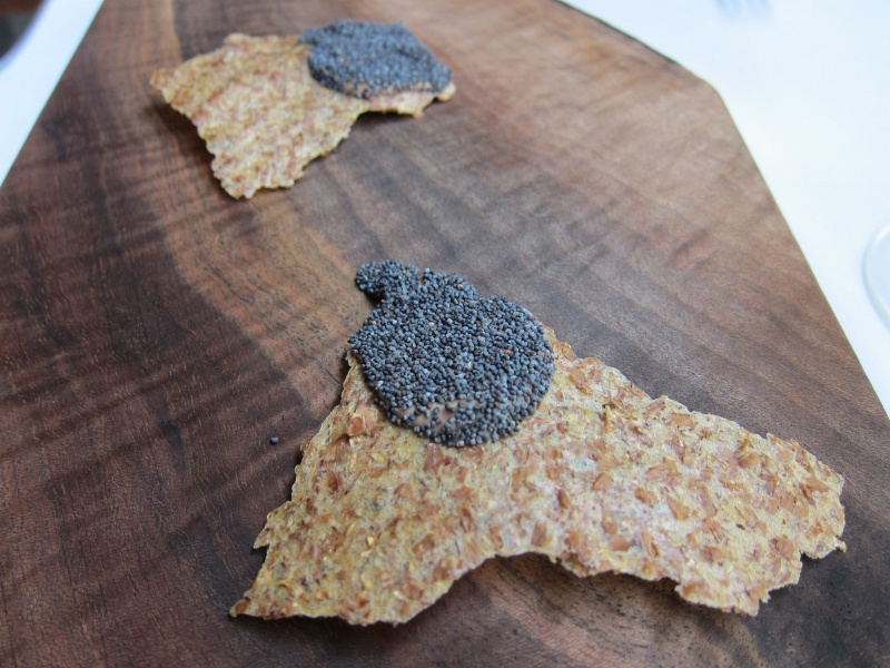 IMG_2446.JPG - Ryeberry cracker with chicken liver moose and poppy seeds