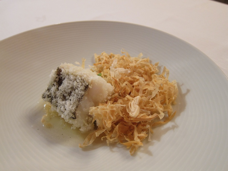 IMG_0334.JPG - Presented with eatable shavings and cod tripe in tomato water