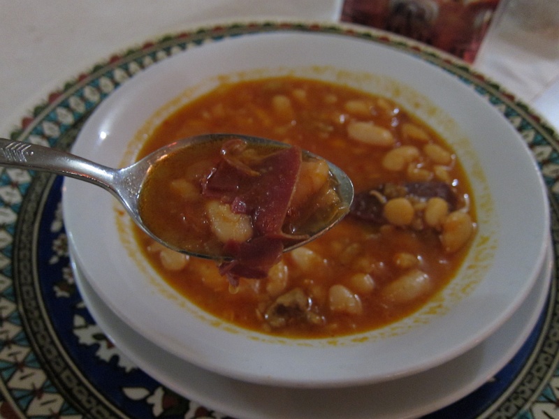IMG_1180.JPG - Local specialty - white bean soup with ham (similar to prosciutto but spicy, and probably not pork)