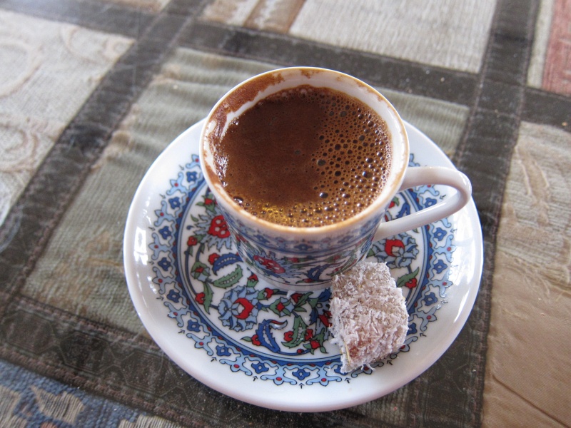 IMG_1197.JPG - Turkish coffee with a piece of turkish delight