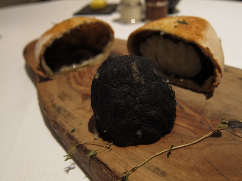 IMG_1413.JPG - Course 3 - actually, celeriac covered in ash, then baked inside a salt-herb dough crust